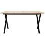 Mesa de centro marco X madera maciza pino y acero 90x90x45 cm
