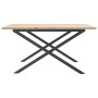 Mesa de centro marco X madera maciza pino y acero 90x90x45 cm