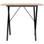 Mesa de comedor marco X madera maciza pino y acero 90x90x75 cm