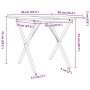 Mesa de comedor marco X madera maciza pino y acero 90x90x75 cm