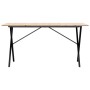 Mesa de comedor marco X madera maciza pino y acero 140x80x75cm