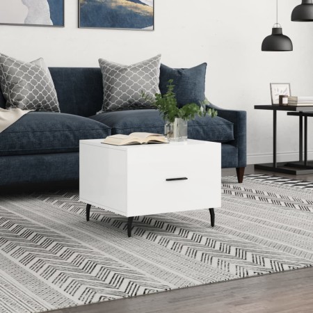 Weiß glänzender Couchtisch aus Holzwerkstoff, 50 x 50 x 40 cm von vidaXL, Couchtisch - Ref: Foro24-829432, Preis: 42,37 €, Ra...