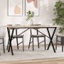 Mesa de comedor marco X madera maciza pino y acero 160x80x75cm