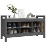Flurbank aus massivem grauem Kiefernholz, 110 x 40 x 60 cm von vidaXL, Bänke für Hallen und Lager - Ref: Foro24-821791, Preis...