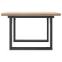 Mesa de centro marco O madera maciza pino y acero 60x60x40,5 cm