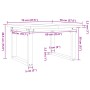 Mesa de centro marco O madera maciza pino y acero 70x70x40,5 cm