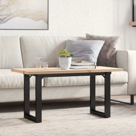 Mesa de centro marco O madera maciza pino y acero 90x40x45,5 cm
