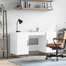 White engineered wood desk 140x50x75 cm by vidaXL, Desks - Ref: Foro24-829540, Price: 113,74 €, Discount: %