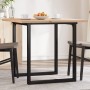 Mesa de comedor marco O madera maciza pino y acero 90x90x75,5cm