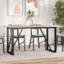Mesa de comedor marco O madera maciza pino acero 140x80x75,5 cm