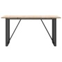 Mesa de comedor marco O madera maciza pino acero 160x80x75,5 cm