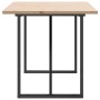 Mesa de comedor marco O madera maciza pino acero 160x80x75,5 cm