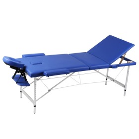 Mesa camilla de masaje de aluminio plegable de tres cuerpos