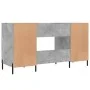 Concrete gray engineered wood desk 140x50x75 cm by vidaXL, Desks - Ref: Foro24-829560, Price: 123,37 €, Discount: %