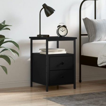 Mesita de noche madera de ingeniería negro 34x35,5x50 cm de vidaXL, Mesitas de noche - Ref: Foro24-826013, Precio: 47,24 €, D...