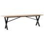Mesa de centro marco X madera maciza pino y acero 160x40x45,5cm