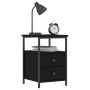 Mesita de noche madera de ingeniería negro 34x35,5x50 cm de vidaXL, Mesitas de noche - Ref: Foro24-826013, Precio: 47,24 €, D...
