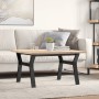 Mesa de centro marco Y madera maciza pino y acero 80x80x45,5 cm