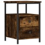 Mesita de noche madera de ingeniería roble ahumado 34x35,5x50cm de vidaXL, Mesitas de noche - Ref: Foro24-826017, Precio: 44,...