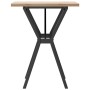 Mesa de comedor marco Y madera maciza pino y acero 60x60x75,5cm