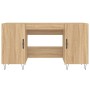 Schreibtisch aus Sonoma-Eichenholzwerkstoff, 140 x 50 x 75 cm von vidaXL, Schreibtische - Ref: Foro24-829543, Preis: 111,67 €...
