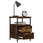 Nachttisch aus geräucherter Eichenholz-Engineering 34x35,5x50cm von vidaXL, Nachttische - Ref: Foro24-826017, Preis: 44,52 €,...