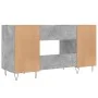 Escritorio madera de ingeniería gris hormigón 140x50x75 cm de vidaXL, Escritorios - Ref: Foro24-829544, Precio: 110,57 €, Des...