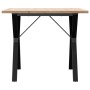 Mesa de comedor marco Y madera maciza pino y acero 90x90x75,5cm