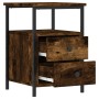 Mesita de noche madera de ingeniería roble ahumado 34x35,5x50cm de vidaXL, Mesitas de noche - Ref: Foro24-826017, Precio: 44,...