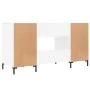 Schreibtisch aus glänzend weißem Sperrholz, 140 x 50 x 75 cm von vidaXL, Schreibtische - Ref: Foro24-829550, Preis: 128,80 €,...
