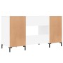 Schreibtisch aus glänzend weißem Sperrholz, 140 x 50 x 75 cm von vidaXL, Schreibtische - Ref: Foro24-829550, Preis: 130,39 €,...
