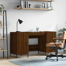 Schreibtisch aus braunem Eichenholzwerkstoff, 140 x 50 x 75 cm von vidaXL, Schreibtische - Ref: Foro24-829563, Preis: 126,98 ...