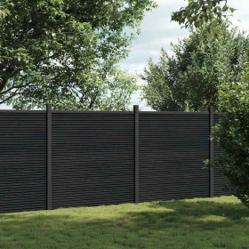 Panel de valla WPC gris 353x186 cm
