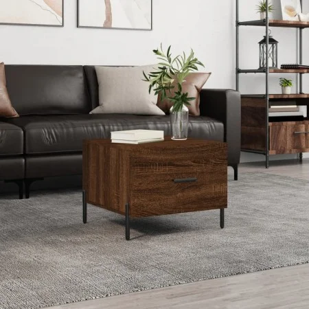 Mesa de centro madera contrachapada roble marrón 50x50x40 cm de vidaXL, Mesas de centro - Ref: Foro24-829426, Precio: 43,43 €...