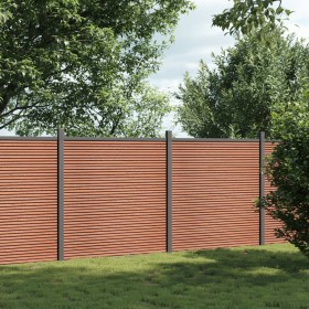 Panel de valla WPC marrón 353x186 cm