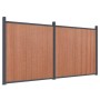 Panel de valla WPC marrón 353x186 cm