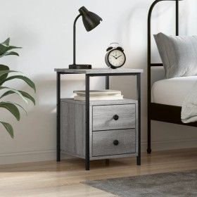 Mesita de noche madera de ingeniería gris Sonoma 34x35,5x50 cm de vidaXL, Mesitas de noche - Ref: Foro24-826019, Precio: 48,3...
