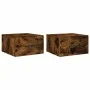 Wall bedside tables 2 pcs smoked oak color 35x35x20 cm by vidaXL, Lockers and storage cabinets - Ref: Foro24-829879, Price: 4...