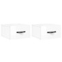Wall-mounted bedside tables 2 units glossy white 35x35x20 cm by vidaXL, Lockers and storage cabinets - Ref: Foro24-829809, Pr...