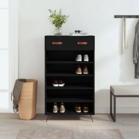 Schwarzes Schuhregal aus Holzwerkstoff, 60 x 35 x 105 cm von vidaXL, Schränke und Lagerung - Ref: Foro24-829581, Preis: 73,76...