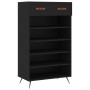 Black engineered wood shoe rack 60x35x105 cm by vidaXL, Closets and storage - Ref: Foro24-829581, Price: 74,64 €, Discount: %