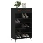 Black engineered wood shoe rack 60x35x105 cm by vidaXL, Closets and storage - Ref: Foro24-829581, Price: 73,74 €, Discount: %