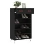Black engineered wood shoe rack 60x35x105 cm by vidaXL, Closets and storage - Ref: Foro24-829581, Price: 73,74 €, Discount: %