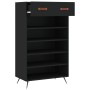 Black engineered wood shoe rack 60x35x105 cm by vidaXL, Closets and storage - Ref: Foro24-829581, Price: 74,64 €, Discount: %