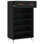 Black engineered wood shoe rack 60x35x105 cm by vidaXL, Closets and storage - Ref: Foro24-829581, Price: 73,74 €, Discount: %