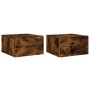 Wall bedside tables 2 pcs smoked oak color 35x35x20 cm by vidaXL, Lockers and storage cabinets - Ref: Foro24-829831, Price: 4...