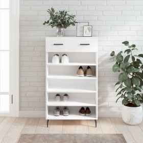 Weißes Schuhregal aus Holzwerkstoff, 60 x 35 x 105 cm von vidaXL, Schränke und Lagerung - Ref: Foro24-829628, Preis: 60,91 €,...