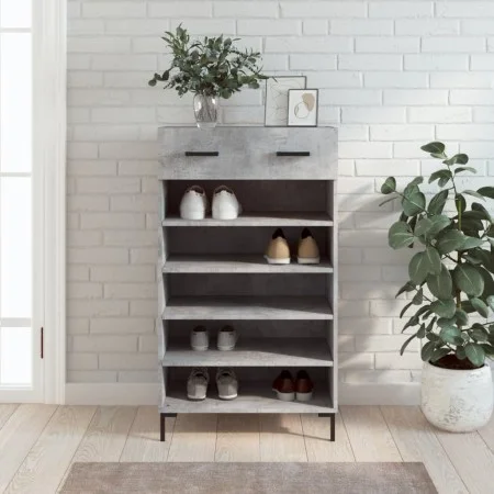 Concrete gray engineered wood shoe rack 60x35x105 cm by vidaXL, Closets and storage - Ref: Foro24-829616, Price: 94,42 €, Dis...