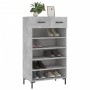 Betongraues Schuhregal aus Holzwerkstoff, 60 x 35 x 105 cm von vidaXL, Schränke und Lagerung - Ref: Foro24-829616, Preis: 95,...