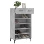 Betongraues Schuhregal aus Holzwerkstoff, 60 x 35 x 105 cm von vidaXL, Schränke und Lagerung - Ref: Foro24-829616, Preis: 95,...